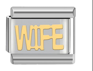 18ct Gold Plated Wife Charm