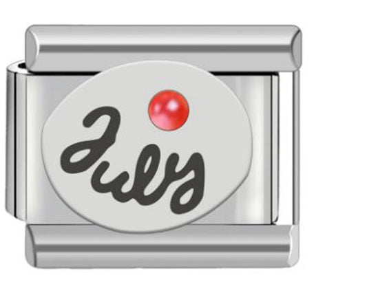 Silver July Charm