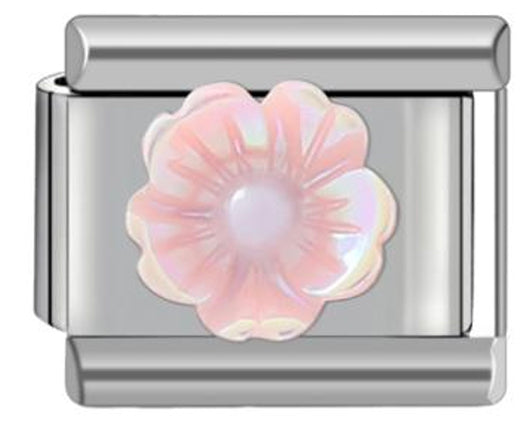 3D Pink Flower Pearl Charm