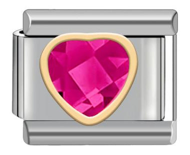 Pink CZ Heart Charm