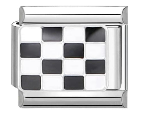 Silver Checkered Charm