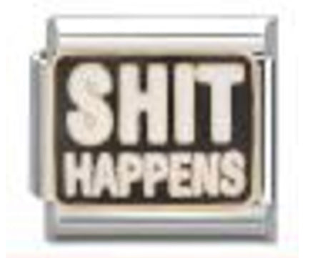 Silver Shit Happens Charm