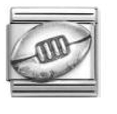 Silver Rugby Ball Charm