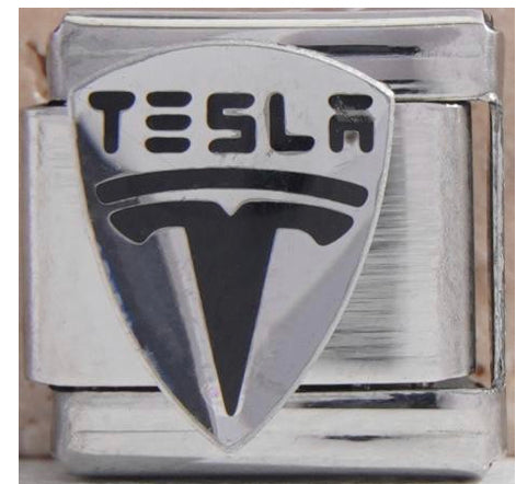 Silver Tesla Charm