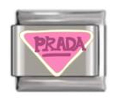 Silver and Pink Prada Charm