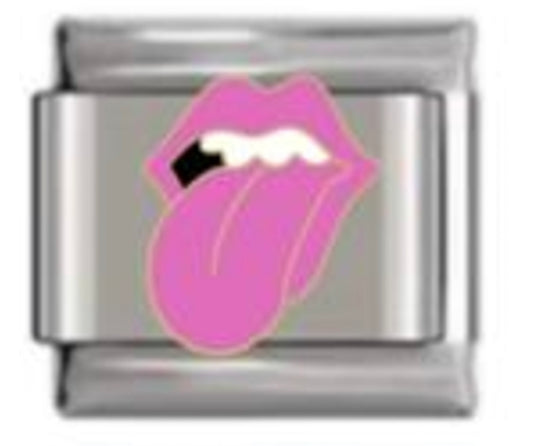 Silver Pink Tongue Charm