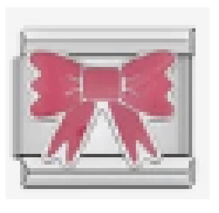 Silver Pink Bow Charm