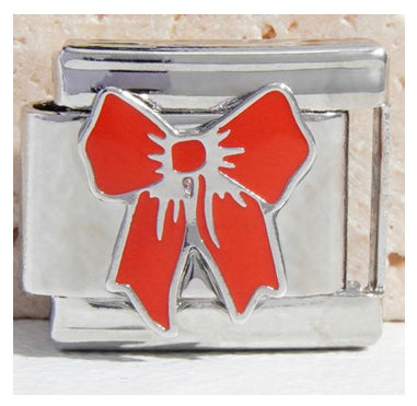 Silver Red Bow Charm