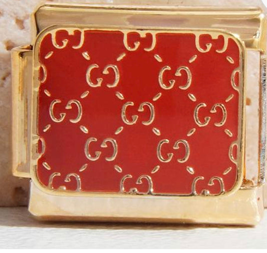 Gold Red Gucci Charm