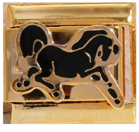Gold Black Stallion Charm