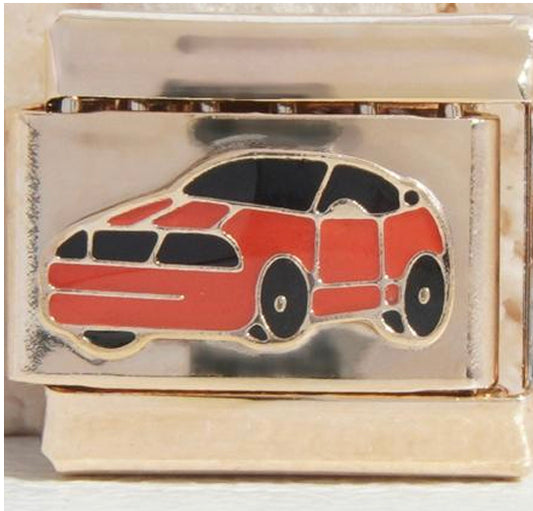 Gold Red Car Charm