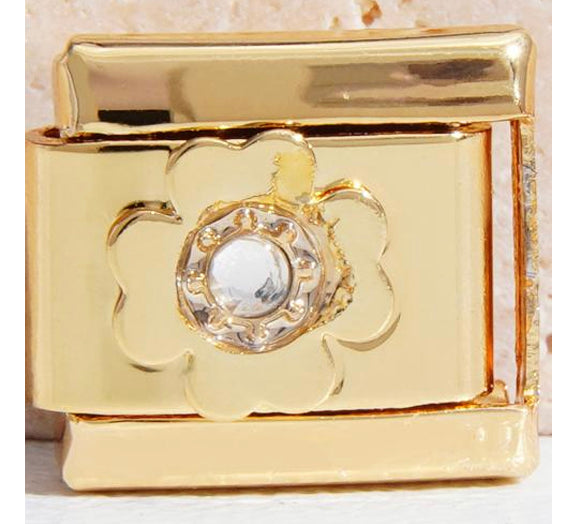 Gold CZ Flower Charm
