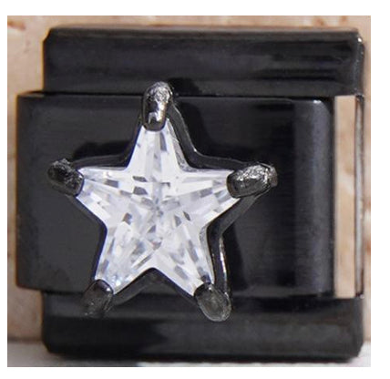 Black CZ Star Charm