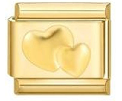 Gold Two Hearts Charm