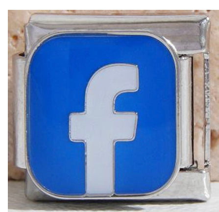 Silver Face Book Logo Charm