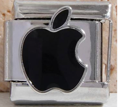 Silver Apple Logo Charm