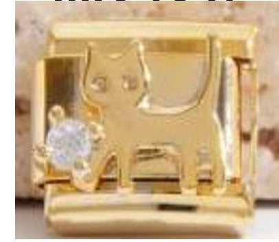 Gold Cat CZ Charm