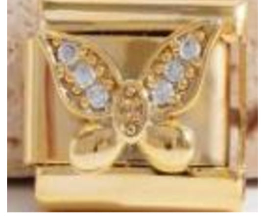 Gold Butterfly With CZ's Charm