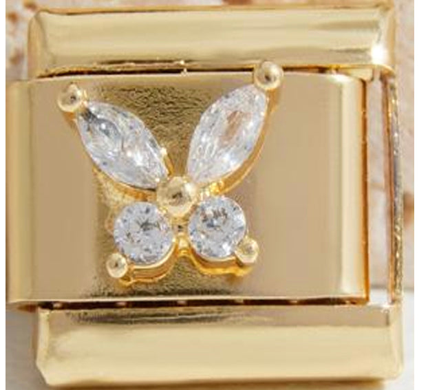 Gold CZ Butterfly Charm