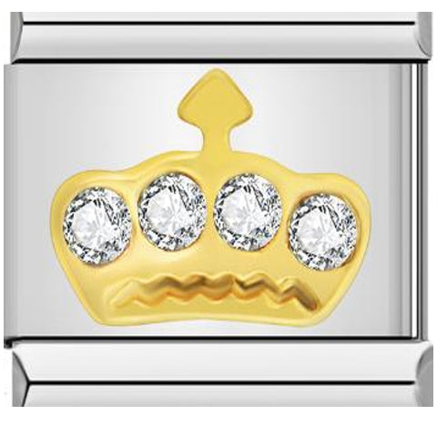 Two Tone Gold Crown CZ