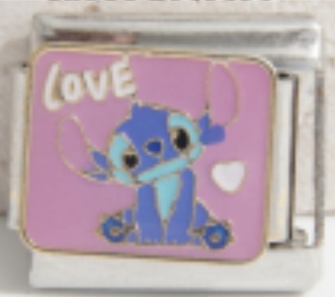 Silver Pink Stitch Charm
