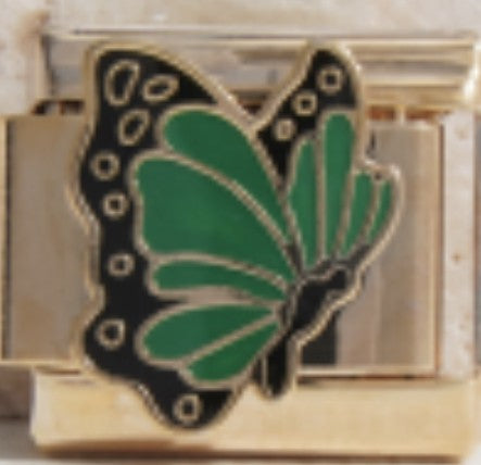 Gold Green Butterfly Charm