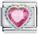 Silver Pink Heart Charm